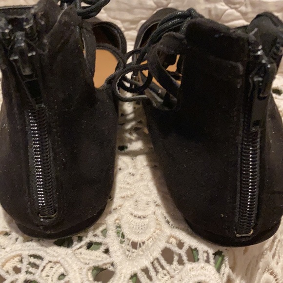 Nine West black faux suede ankle tie flats - Picture 3 of 3